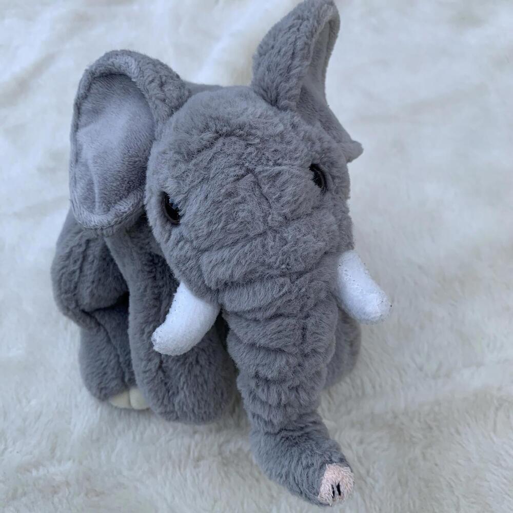 FAO Schwarz Elephant Plush Stuffed Animal 13” Gray Soft Toy Safari Jungle